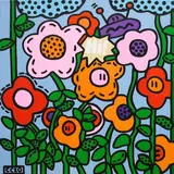 Cosmic Cowboy, Where Have All the Flowers Gone, 2022, Acrylic on canvas