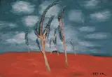 Xuhui Mao, The Eucalyptus Tree on the Red Earth, 1987, Oil on board