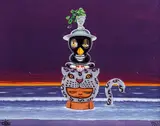 Mue Bon & Alex Face, Desolated Vacation, 2021, Oil, acrylic on linen