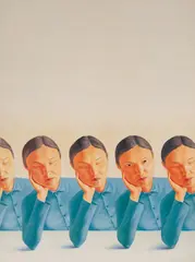 Chen Yu, Lining Up Series - Women, 2000, Oil on canvas