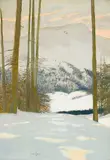 René Genis, Soleil sur la neige (Jura), 1991, Oil on canvas