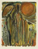 Josh Smith, Untitled, 2019, Monotype on Whatman paper; unique piece