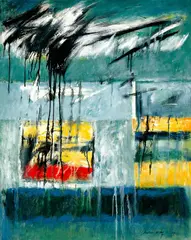 Abstract by John Way, 1994, Mixed media on canvas, sold Dec 2006