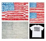 Madsaki, Three Flags 3P, Two Flags 2P and White Flag 2P ; T-shirt (a set of 4), 2018, Offset lithograph edition no. 36/300; 142/300; 204/300