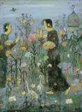 Jia Juanli, Jardin bleu, Oil on canvas