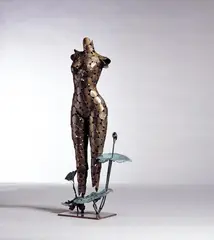 Wu Shaoxiang, Goddess of Lotus 4, 2006, Austrian schilling coins, bronze, unique