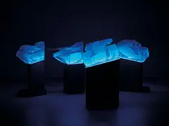 Hui Li, Buddhist Altar No. 2, 2007, Acrylic, LED lamp, stainless steel, edition no. 7/8