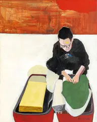 Kuo Yen Fu, Suitcase Series－Repacking and Setting Off, 2019, Mixed media on canvas