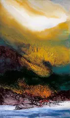 Jan Chin-shui, Greeting the Rising Sun in Spring Bamboo, 2006, Oil on canvas