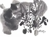 Chu Teh-chun, Bru 05 No. 07, 1999, Ink on paper