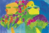 Women with Fans by Walasse Ting, Acrylic on paper mounted onto canvas, sold Dec 2013