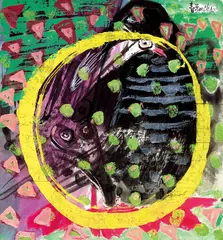 Chao Chung-Hsiang, Couple, 1979, Acrylic, ink and color on paper, mounted onto board