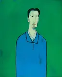 Chiu Ya-tsai, The Man in the Blue Shirt, Oil on canvas