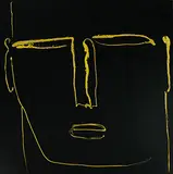 Luigi Benzoni, Volto: Modulazione in nero/oro, 2000, Oil and acrylic on canvas