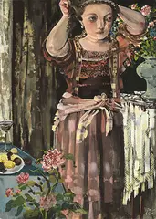 Xia Junna, Combing & Make-up, 2001, Gouache and pastel on paper