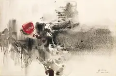 No.114 by Chu Teh-chun, 1962, Oil on paper, sold Jun 2024