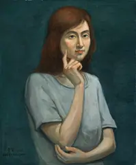 Chen Ching-Jung, Girl in Blue, 1986, Oil on canvas
