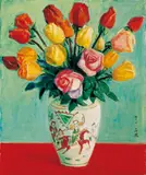 Lee Shih-chiao, Roses, 1984, Oil on canvas