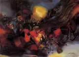 Chu Teh-chun, Flambeaux crépuscule(Flaming Dusk)