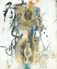 Chen Chaobao, Pray to God, 1993, Mixed media on canvas