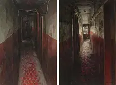Szeto Lap, Hallway (a set of 2), 1988, Oil on canvas