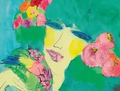 Beauty by Walasse Ting, 1993, Acrylic on paper, sold Jul 2021