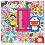 We Came to the Field of Flowers Through Anywhere Door (Dokodemo Door) by Fujiko F. Fujio & Takashi Murakami, 2019, Screenprint, edition no.209/300, sold Dec 2023