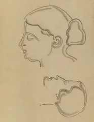 Portrait (Double-sided) by Sanyu, Pencil and charcoal on paper, sold Dec 2017