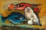 Chang Wan-chuan, Pomfret, 1970, Oil on cardbard