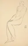 Sitting Nude by Sanyu, 1920s-1930s, Ink on paper, sold Jun 2019