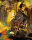 Resonance des lumières (Resonance of Light) by Chu Teh-chun, 1988, Oil on canvas, sold Dec 2009