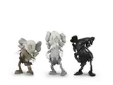 Kaws & Robert Lazzarini, Dissorted Companion (Brown Grey and Black) (a set of 3), 2010, Painted cast vinyl, edition of 1000