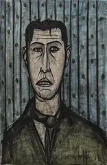 Bernard Buffet, Portrait d'homme au foulard, 1954, Oil on canvas