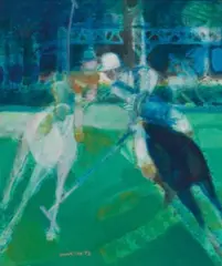 Paul Ambille, Polo à Bagatelle, 1973, Oil on canvas