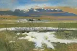 René Genis, Les dernières Neiges (Pyrenées), 1992, Oil on canvas