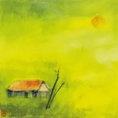 Wang Pan-yuan, The Sun and the Thatched Cottage, Watercolor on paper