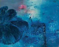 Zhou Chunya, Blue Lotus, 1994, Oil on canvas