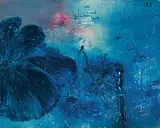 Zhou Chunya, Blue Lotus, 1994, Oil on canvas
