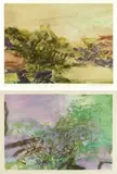 Untitled (a set of 2) by Zao Wou-ki, 1986 ; 1998, Etching with aquatint on Guarro paper, edition no. 95/99 (upper)<br />Lithograph on Arches paper, edition no. 66/99 (low, sold Jun 2012