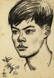 Shiy De-jinn, Figure, 1977, Charcoal on paper