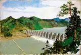 Wu Zuoren, Reservoir of Fouzi Hill, 1954, Oil on board