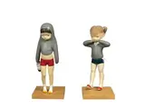 Ikumi Nakada, MIMI & BOKU (a set of 2), 2016, Polystone, Hand-painted, edition no. 23/25