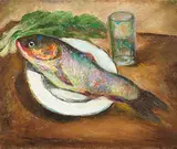 Hu Shanyu, Fish, 1978, Oil on canvas