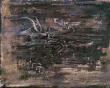 Hieroglyphs by Zao Wou-ki, 1954, Oil on fiberboard, sold Dec 2012