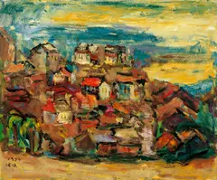 Jiu-Fen Scenery by Chiang Jui-Keng, 1959, Oil on canvas, sold Dec 2006