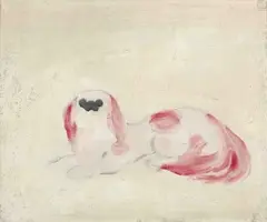 Sanyu, White Pekinese, 1931, Oil on canvas