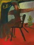 Fu Ching-Li, Un Jeu de Train, 1990 - 1991, Oil on canvas