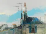 Julian Taylor, Les Toits de Paris, Oil on canvas