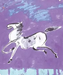 Dennis Hwang, Horse, 1989, Ink and color on paper