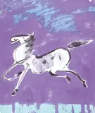 Dennis Hwang, Horse, 1989, Ink and color on paper